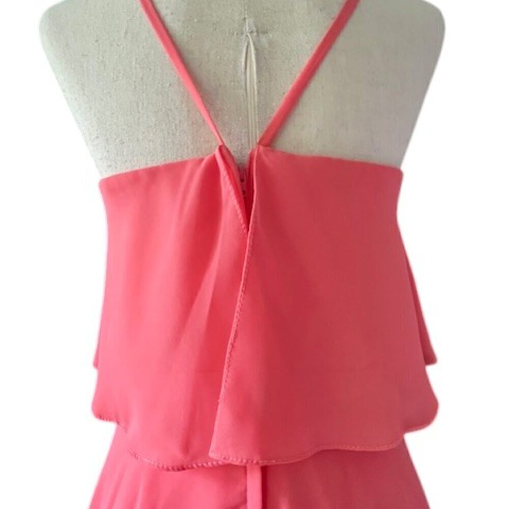 Allure Bridals Bridesmaids Women Halter A Line Dress Formal Salmon Pink 10 NWOT - Picture 8 of 13